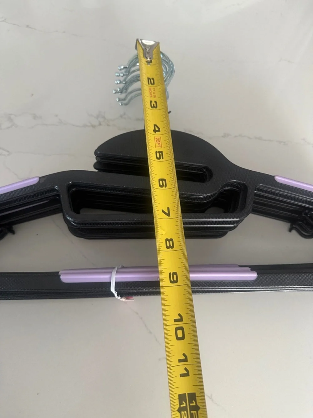 Non-Brand Black and Lavender Non-Slip Plastic Closet Hangers - 12 Pack